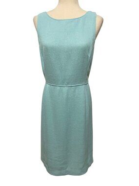 Women’s Lilly Pulitzer Sheath Dress Shorely Blue Aqua Tweed Lined Size 8